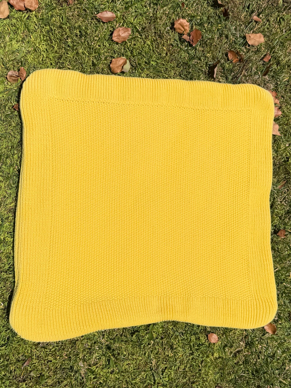 Ralph Lauren Canary Yellow Knit Pillow Cover 100% Cotton 18x18 Bright Vibrant - Picture 2 of 9